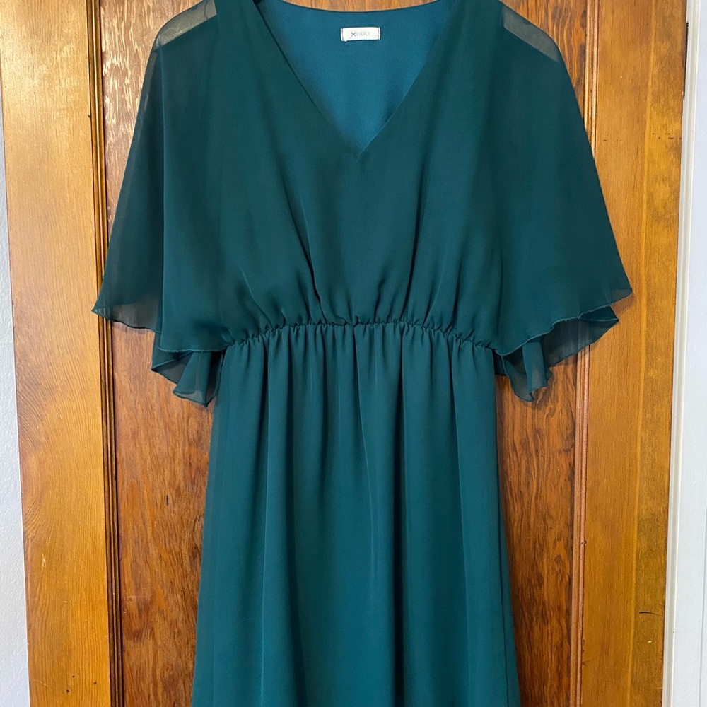 Elegant Green Chiffon Dress